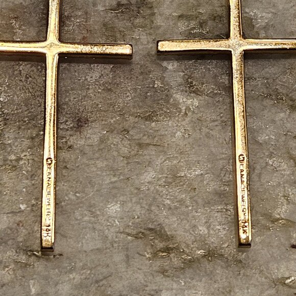 RARE MODERN LUXURY LANA JEWELRY FLAWLESS DIAMOND 14K GOLD CROSS PIERCED EARRINGS - Picture 11 of 15